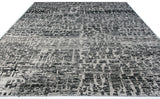 Grunge Black and Silver Area Rug