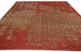Floral High Low Red Wool Area Rug