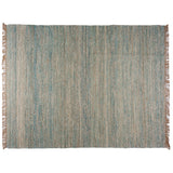 Blue, Brown and Ivory Contemporary Hemp Rug