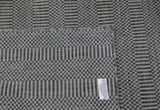 Stripes and Checks Area Rug in Steel and Grey