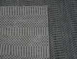 Stripes and Checks Area Rug in Charcoal and Grey