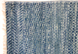 Blue and White Patchwork Look Area Rug