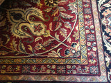 Traditional Kashan Style Rug in Red and Blue