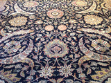 Brown Floral Traditional Style Wool Area Rug