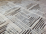Cream and Charcoal Maze Area Rug
