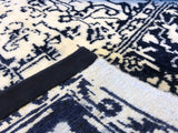 Navy and Ivory Transitional Wool Area Rug
