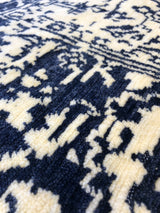 Navy and Ivory Transitional Wool Area Rug