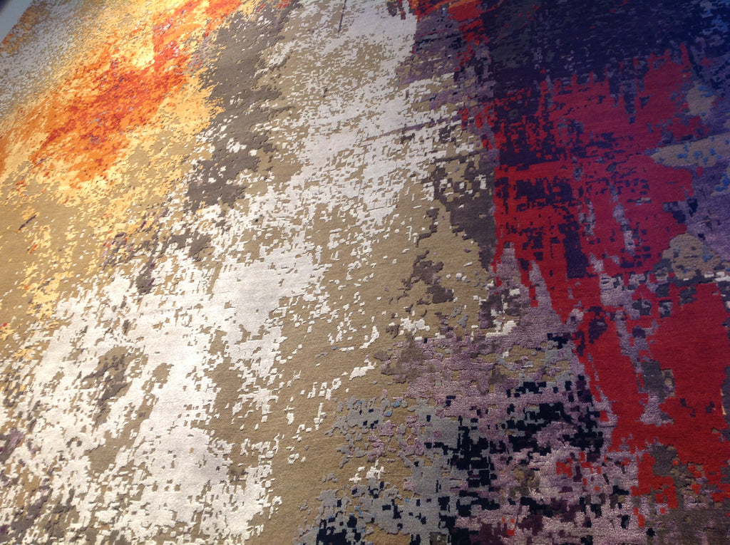 Abstract Rust and Silver Rug – Aga John Oriental Rugs