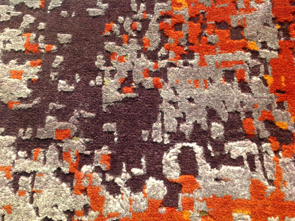Abstract Rust and Silver Rug – Aga John Oriental Rugs