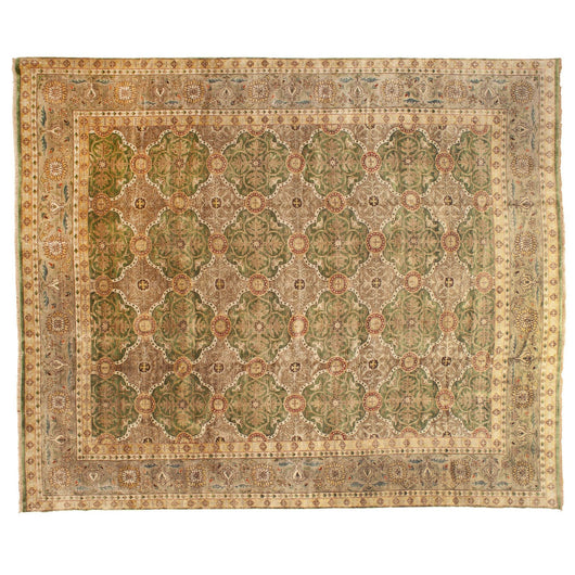 Green and Beige Indian Rug