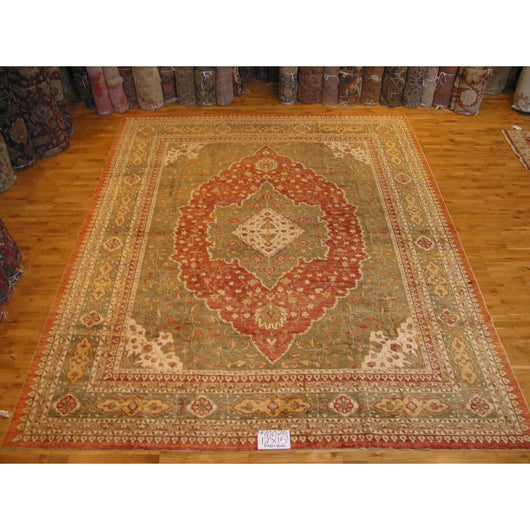 Green and Red Pakistani Rug