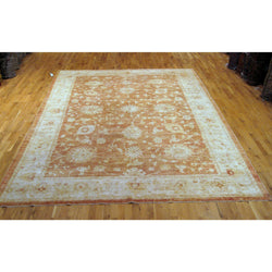 Rust and Ivory Floral Design Rug