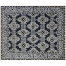 Traditional Area Rug in Charcoal and Silver