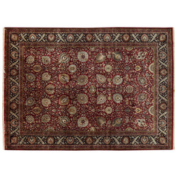 Traditional Kashan Style Rug in Red and Blue