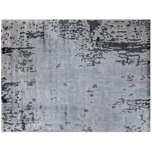 Silver and Charcoal Abstract Rug