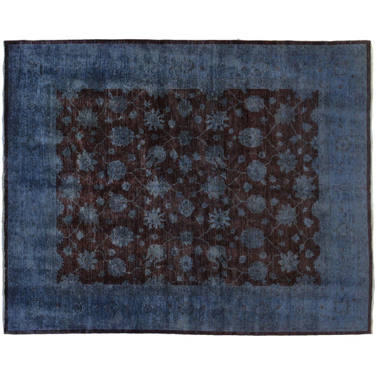 Blue and Brown Silky Wool Rug