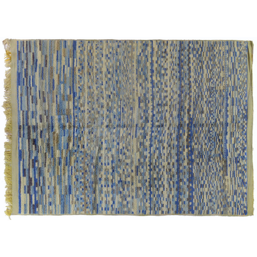 Blue Squares Moroccan Rug