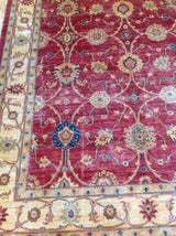 Traditional Pakistani Red Floral Area Rug