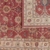 Traditional Pakistani Red Floral Area Rug