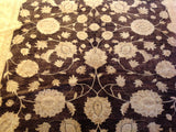 Traditional Pakistani Brown Floral Area Rug