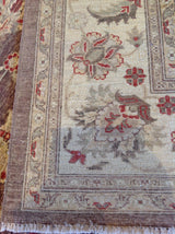 Traditional Pakistani Square Brown Floral Rug