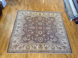 Traditional Pakistani Square Brown Floral Rug