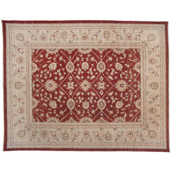 Red and Beige Traditional Pakistani Area Rug