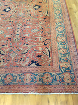 Red and Teal Rug in Traditional Pakistani Design