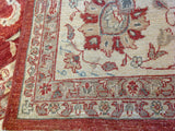 Red and Beige Traditional Pakistani Wool Rug