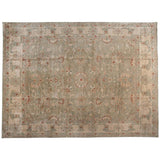 Beige Floral Motif Rug with Red and Teal