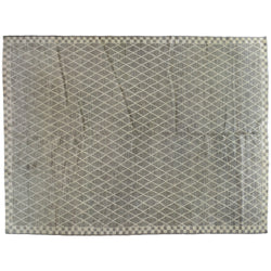 Diamonds and Checkerboard Grey Moroccan Design Rug