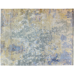 Beige, Blue and Yellow Abstract Area Rug