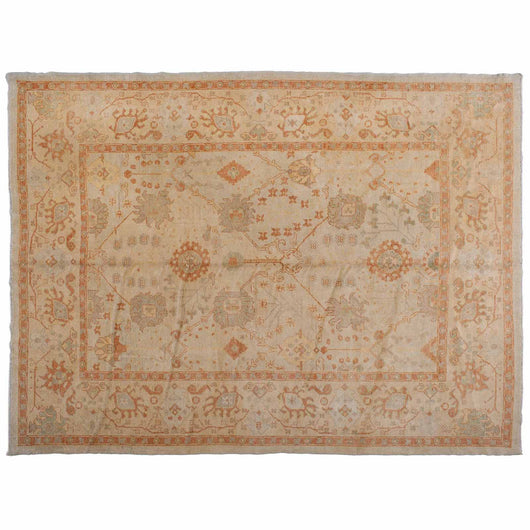 Beige and Ochre Traditional Turkish Area Rug