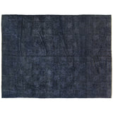 Blue Floral Stencil Design Wool and Silk Area Rug