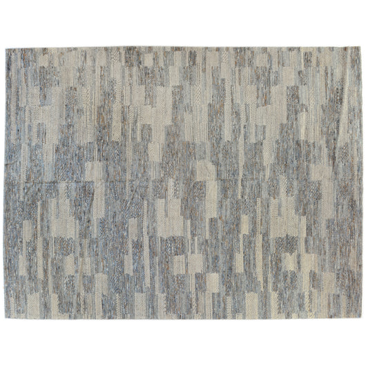 Blue, Brown and Beige Patchwork Area Rug