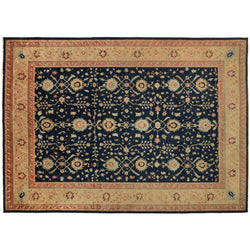 Gold and Blue Persian Design Rug